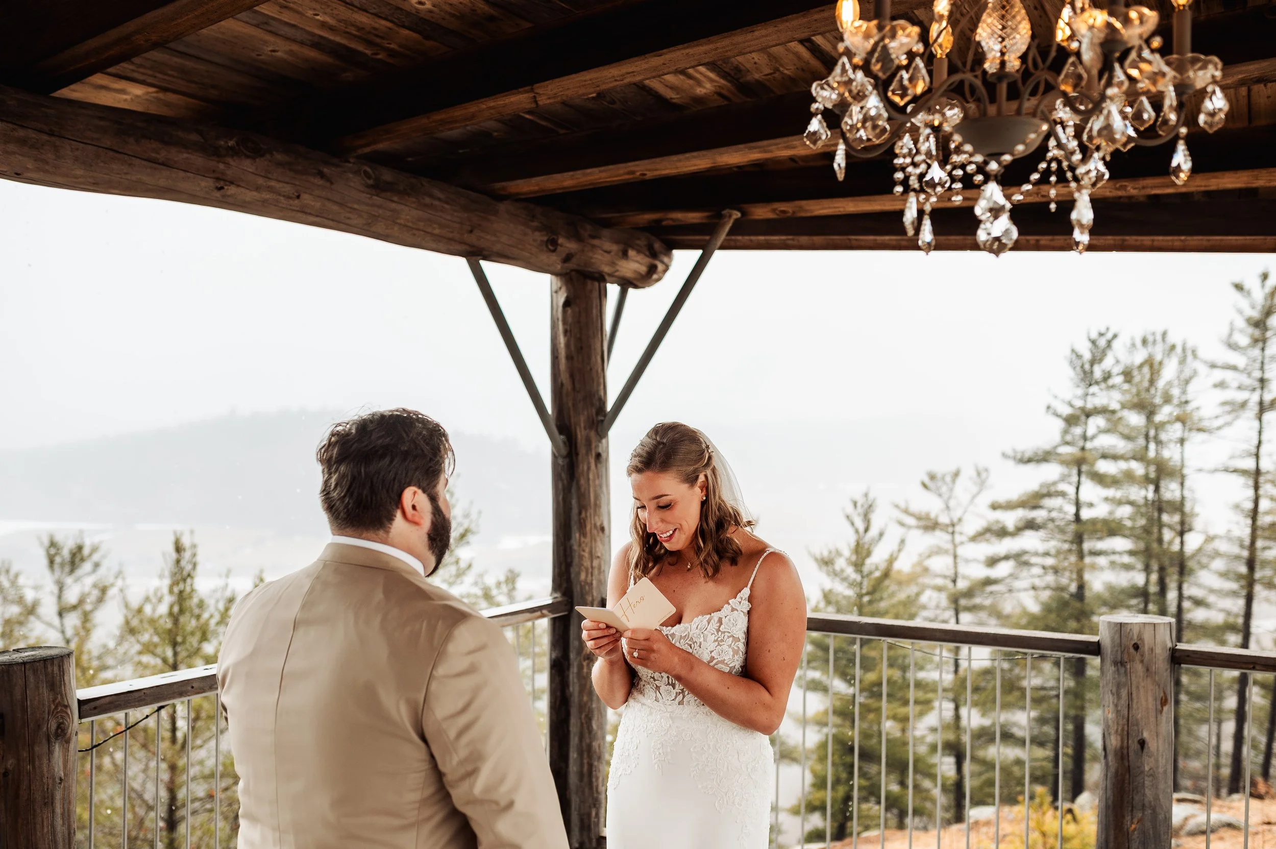 Private wedding vows at Le Belvedere in Wakefield