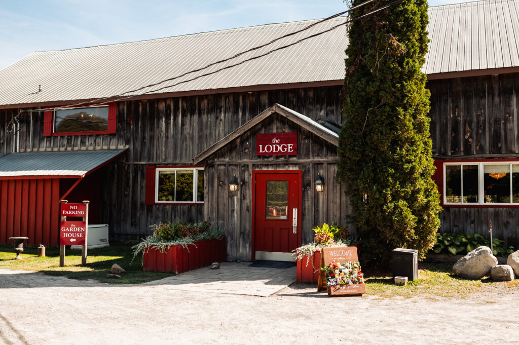 Rustic wedding venue building at Strathmere Weddings Estate