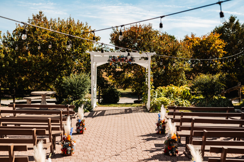 Outdoor wedding ceremony space at Strathmere Weddings Estate