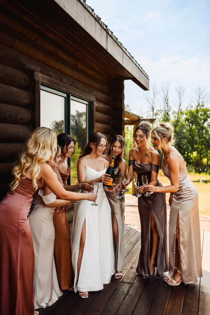 Bride and Bridesmaid celebrating