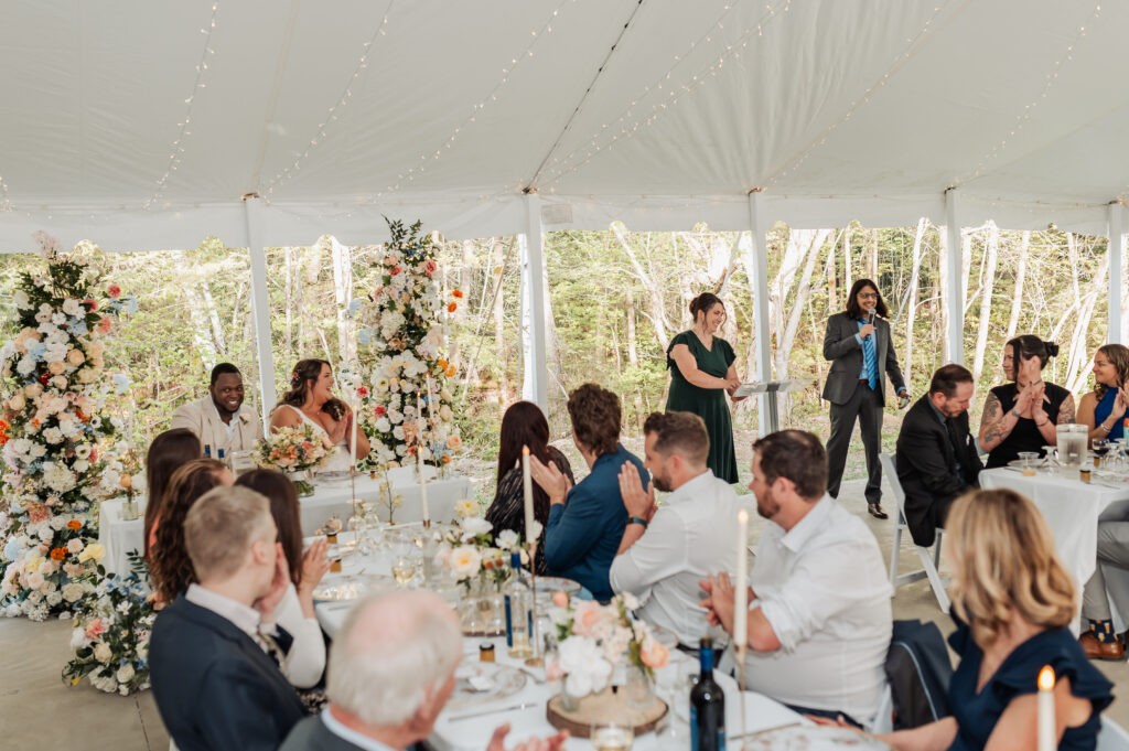 Reception at seasonal tent
