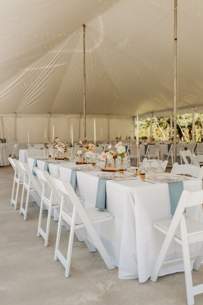 seasonal reception tent at Domaine Mallity
